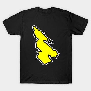 Salt Spring Island in a Simple Lemon Yellow Silhouette - British Columbia Souvenir - Salt Spring T-Shirt